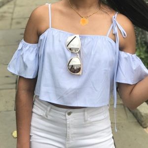 Light blue crop top